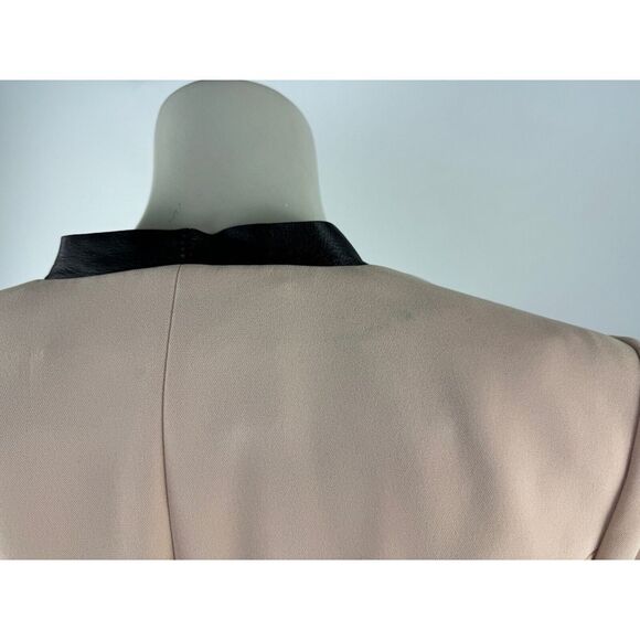 Barbara‎ Bui Leather Trim Blazer 40 US 8 Flaw* Long Sleeve Lined V-neck Jacket - Picture 9 of 16